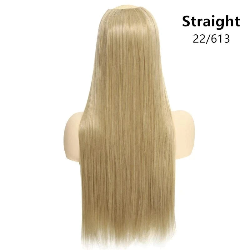 16 Inches / 22/613 SARLA 24" High Quality Hair Extension Supplies Best Synthetic Fiber Straight Clip In Hair Extensions Cheap U Part Wig For Women