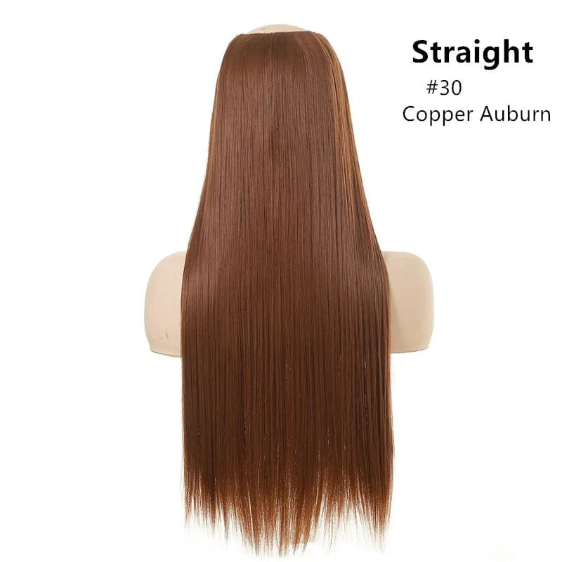 16 Inches / 30# SARLA 24" High Quality Hair Extension Supplies Best Synthetic Fiber Straight Clip In Hair Extensions Cheap U Part Wig For Women