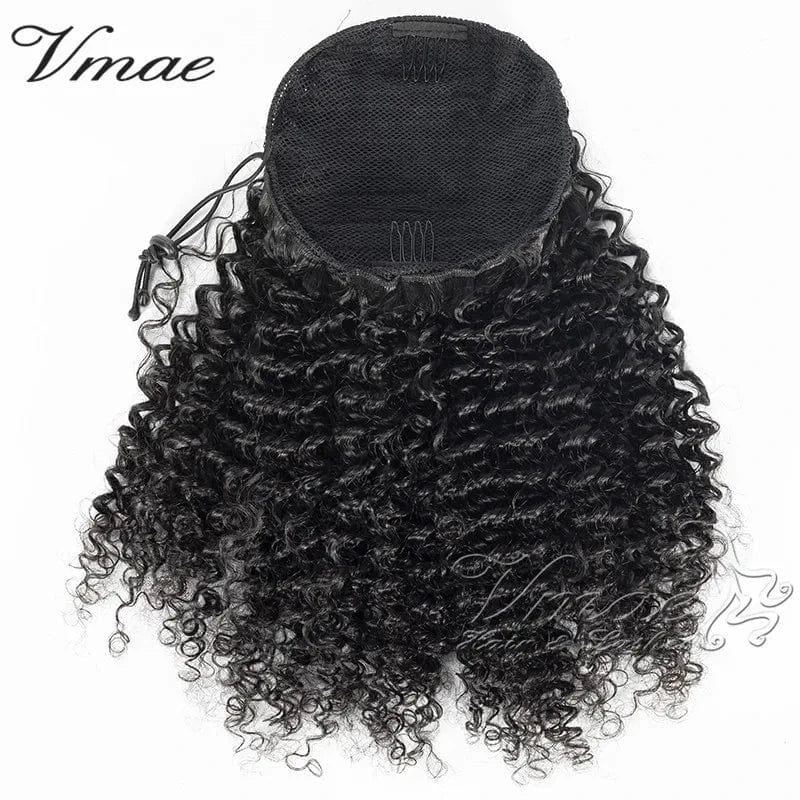 16 Inches / 3C 100g VMAE 100g Afro Kinky Curly Raw Virgin Hair Weaves Burmese 3A 3C 4B 4C One Donor Human Hair Drawstring Ponytail with Easy Combs