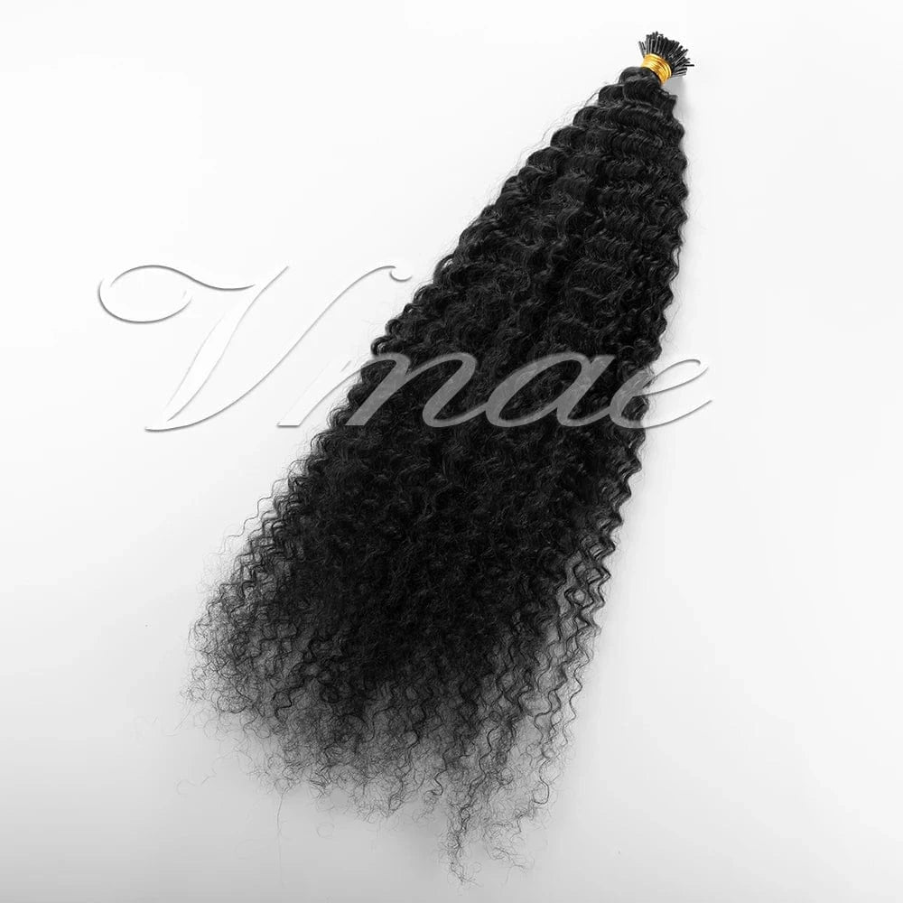 16 Inches / 3C VMAE Brazilian Raw Virgin Afro 3B 3C Kinky Curly I Tip Keratin Hair Wave Pre Bonded Cuticle Aligned Remy Hair Extension