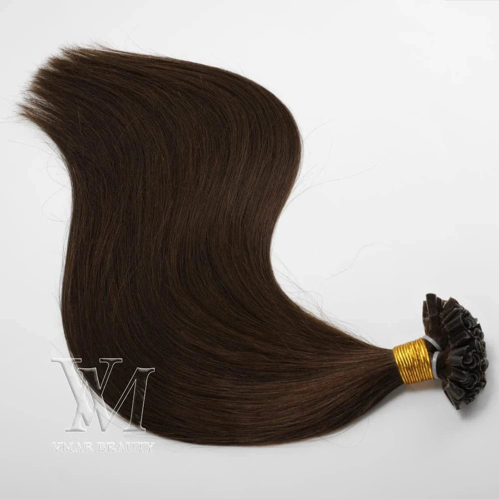 16 Inches / #4 VMAE 100g Ukrainian 1# Black Color Bomb Slik Straight Raw Virgin One Donor Hair Weaves Pre Bonded U Tip Human Hair Extension