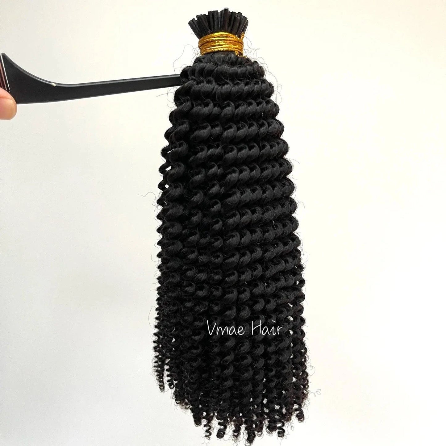 16 Inches / Afro Curly VMAE Brazilian Raw Virgin Afro 3B 3C Kinky Curly I Tip Keratin Hair Wave Pre Bonded Cuticle Aligned Remy Hair Extension