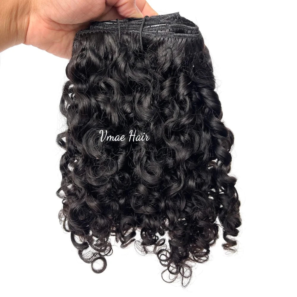 16 Inches / Afro kinky curly B 100g VMAE Good Quality Factory Directly Virgin Cuticle Aligned Hair Clips Human Extensions Clip In Kinky Clip Ins 4a 4b 4c Hair