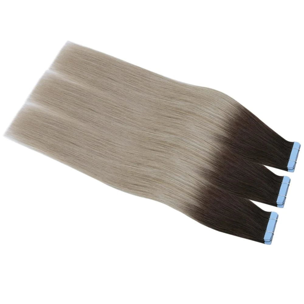 16 Inches / #ASH BLONDE wholesale vrigin remy Russian human hair double drawn remy tape hair extensions