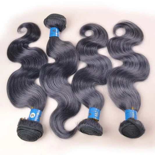 16 Inches / Grey blue New color grey human hair extension,grey brazilian vrigin human color hair weaves, sew in human hair weave  hair
