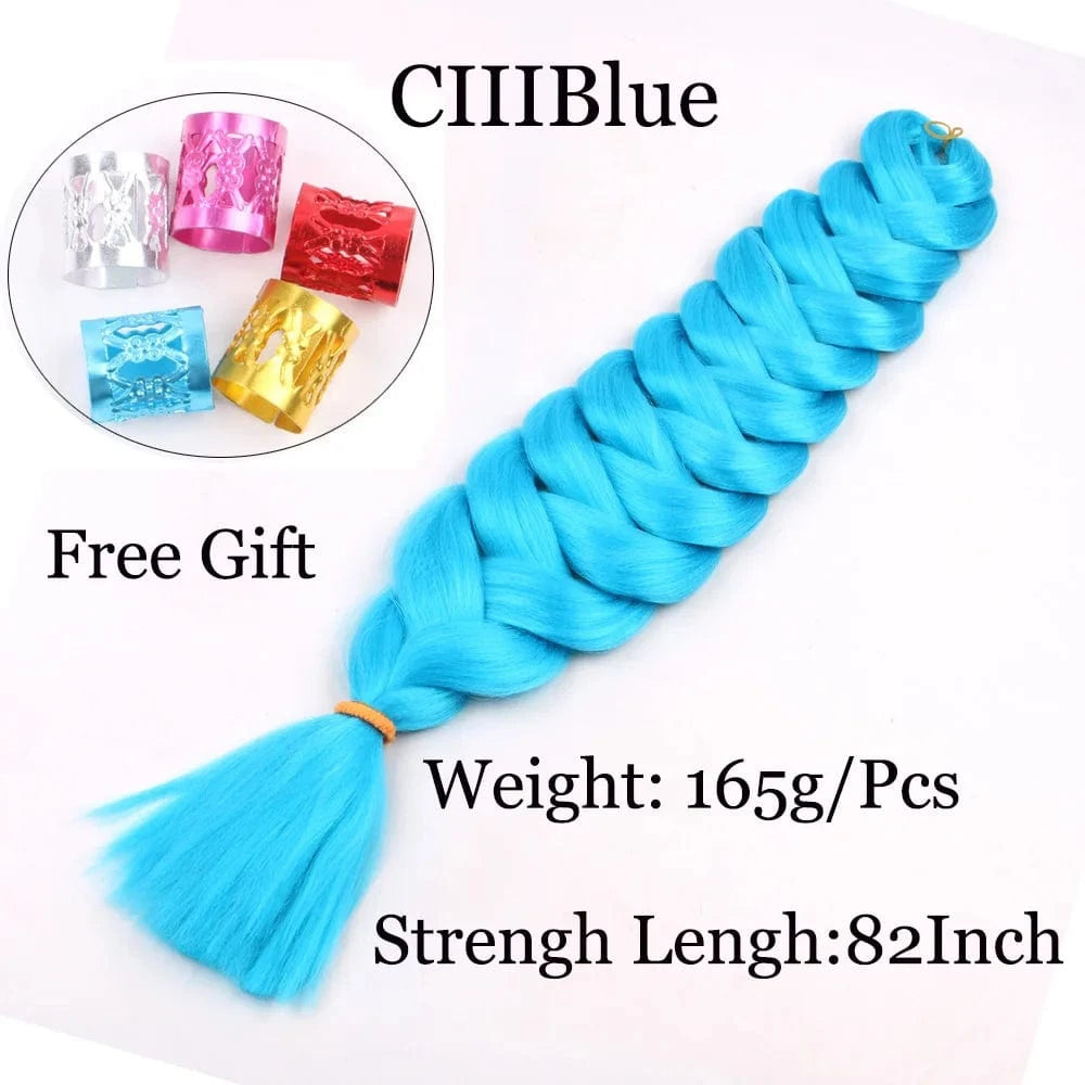 165grams/pack / 2BLUE Shipping by DHL50packs/carton 165g solid 82inch and ombre 64inch synthetic jumbo braid