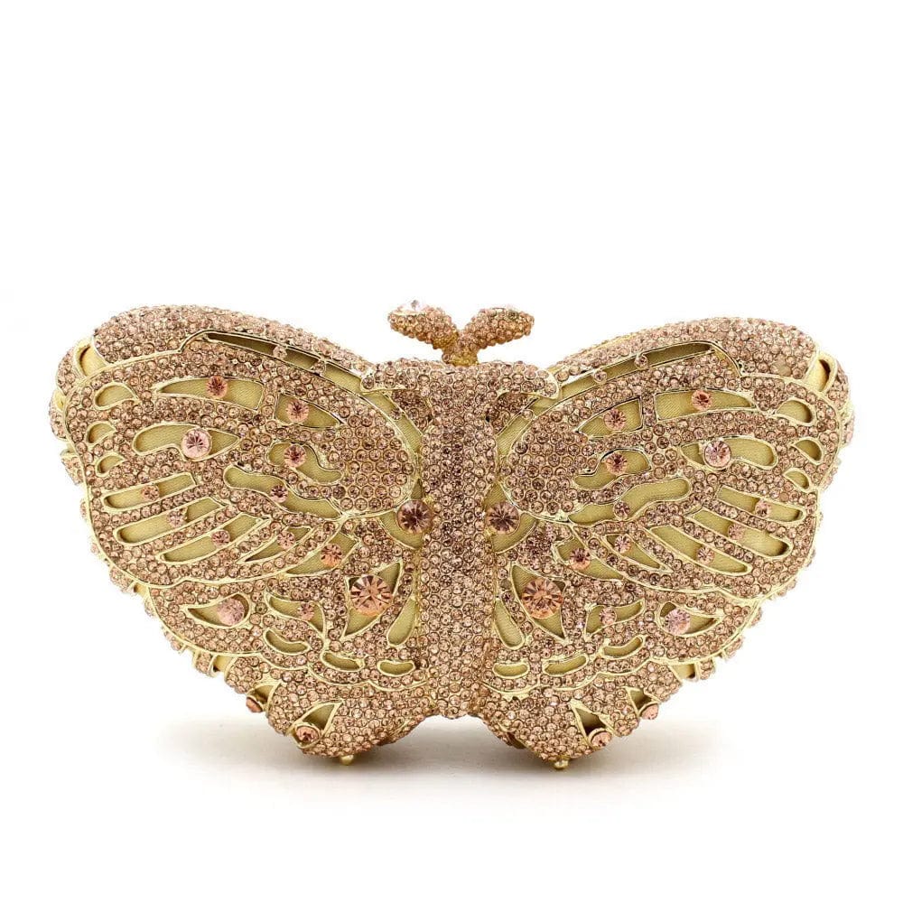 17 X 9 X 4.5 CM / Multi #3 Wholesales Luxury Crystal Rhinestone Party Clutch Purse Full Crystal Butterfly Shape Evening Bag Diamond Handbag