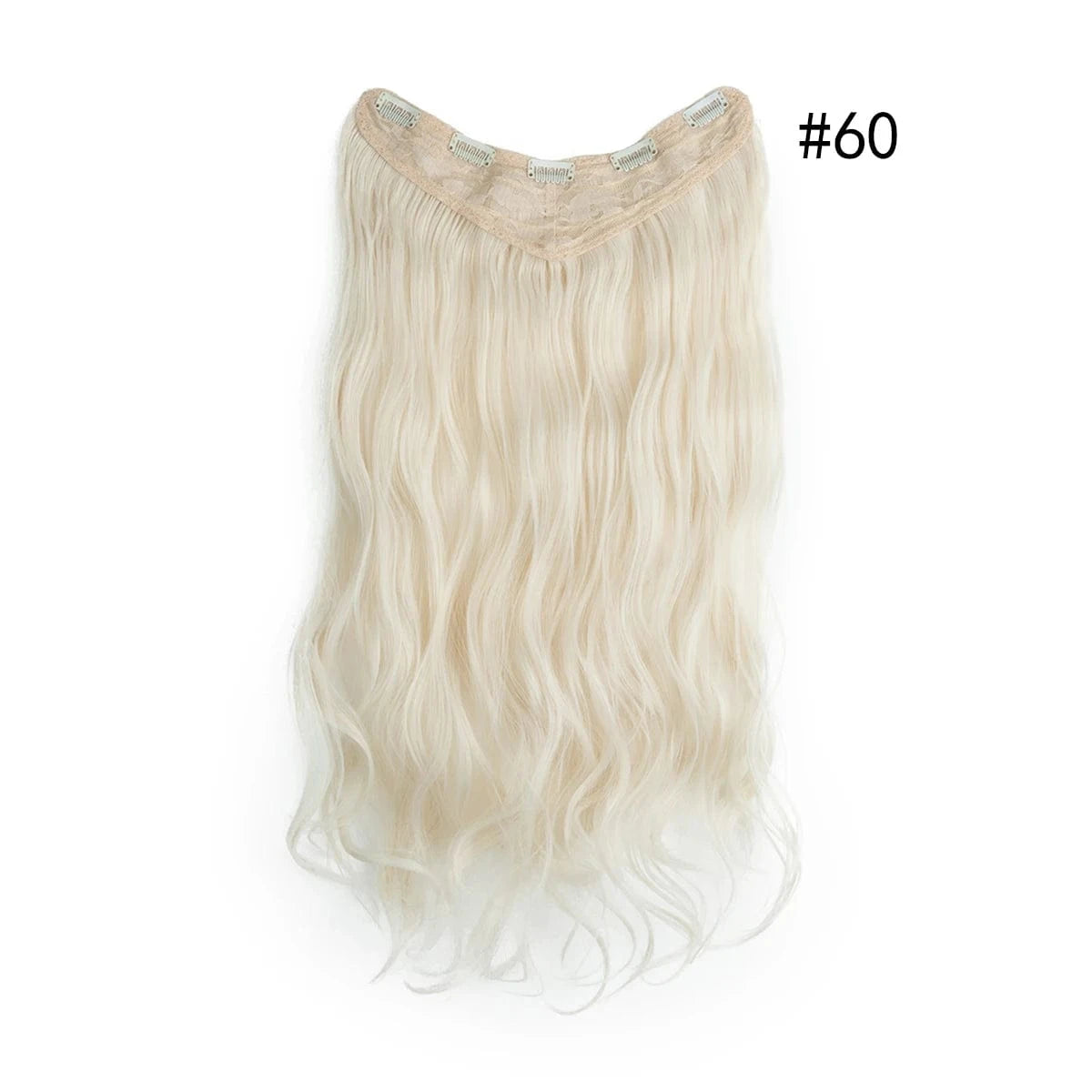 18 Inches / 60# Wholesale 26" One Piece Synthetic Curly Seamless Natural Blonde 5 Clips In Synthetic Hair Extensions Wigs For White Women