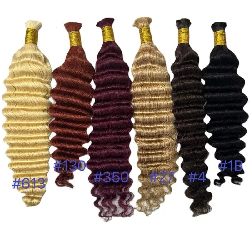 18 Inches / any Deep curly 100% human hair bulk 20 inches 26 inches hair bulk for braiding