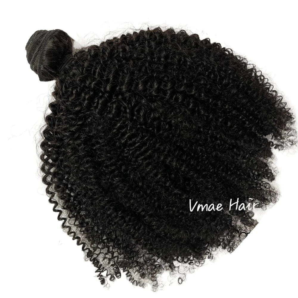 18 Inches / bundle VMAE Raw Burmese Virgin Hair Cuticle Aligned 3A 3C 4A 4B 4C Kinky Afro Curly Human Hair Bundles with Closure Set HD Lace Closure