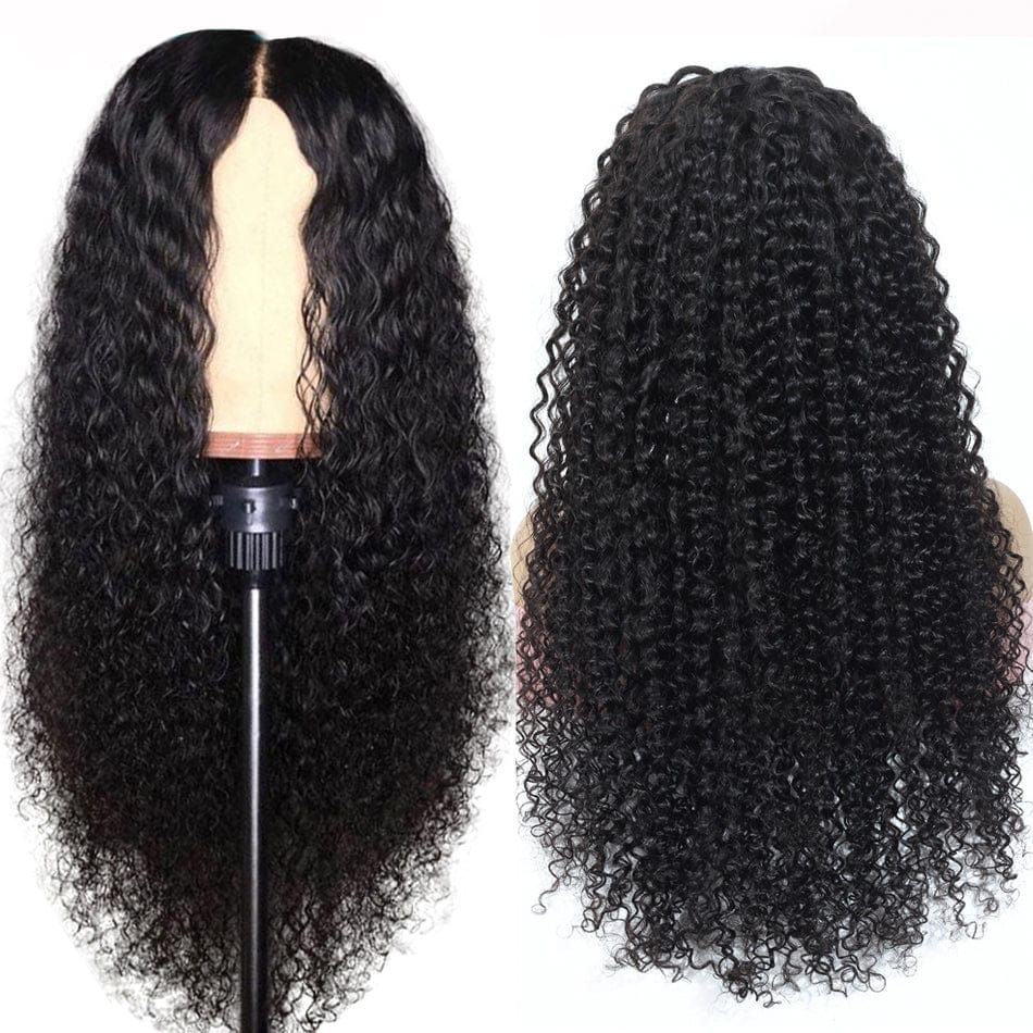 18 Inches / Natural Color New Arrival Top Quality Virgin Hair Kinky Curly Lace Wigs 10A Grade Brazilian Cuticle Aligned Virgin Hair Curly Human Wig