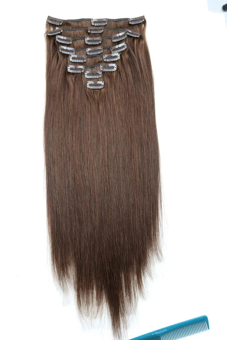 18 Inches / Straight #2 FH Wholesale Luxury Remy Clip In Hair Extensions 22" 100% Double Drawn Hair Extension Human Remy Clip In Hair Extension