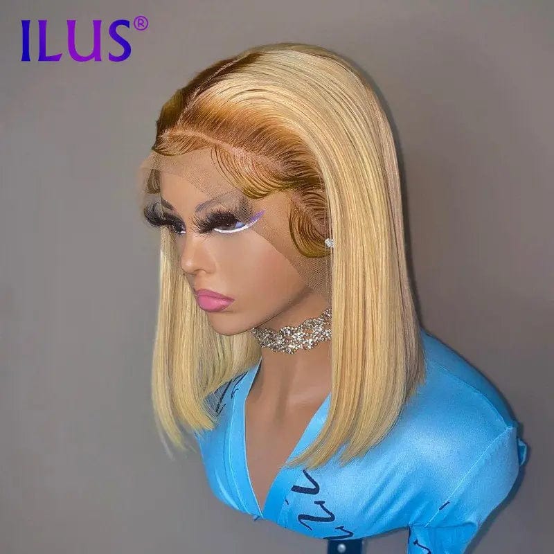 18 Inches / T4/613 Hot Sale Free Shipping Bob Wig Straight Purple /T4/613 Pink Colored 150 HD Lace Front Human Hair Wigs For Black Women Human Hair
