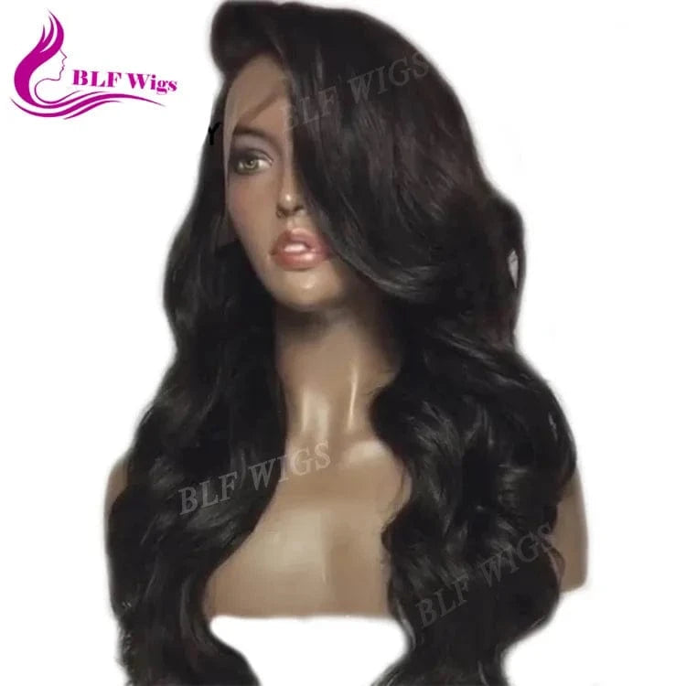 180% Heavy Density Virgin Brazilian Human Hair Lace Front Wigs Natural Hairline for Black Women