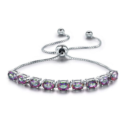 18cm / colorful Garnet Cubic Zircon Colorful Mystic Topaz Stone Wholesale Luxury Bracelet Charm Bracelets For Women