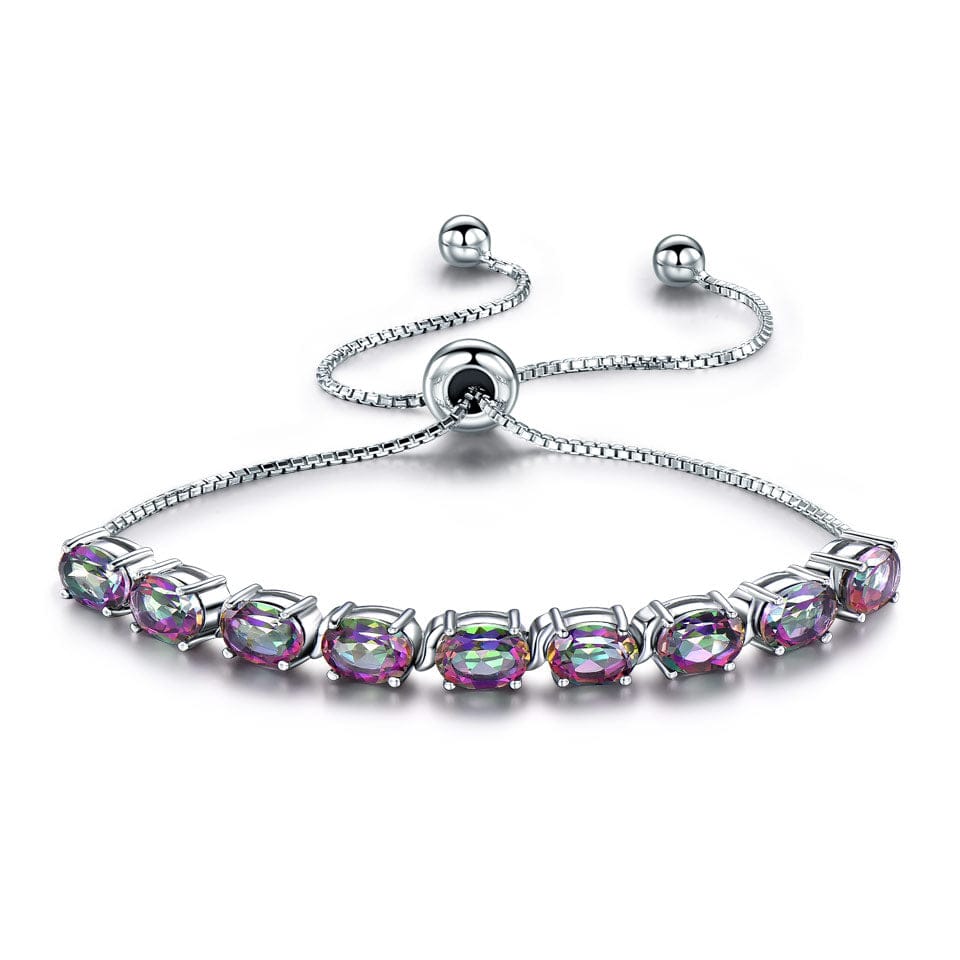 18cm / colorful Garnet Cubic Zircon Colorful Mystic Topaz Stone Wholesale Luxury Bracelet Charm Bracelets For Women
