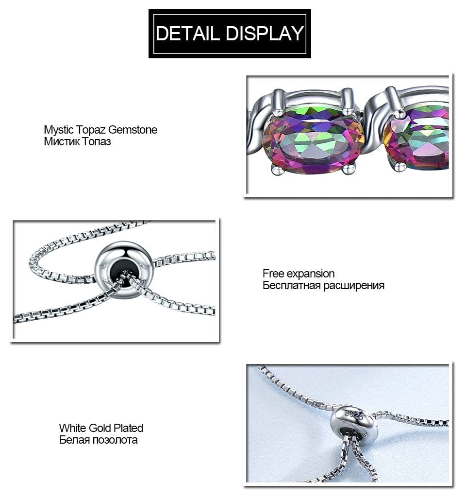 18cm / colorful Garnet Cubic Zircon Colorful Mystic Topaz Stone Wholesale Luxury Bracelet Charm Bracelets For Women