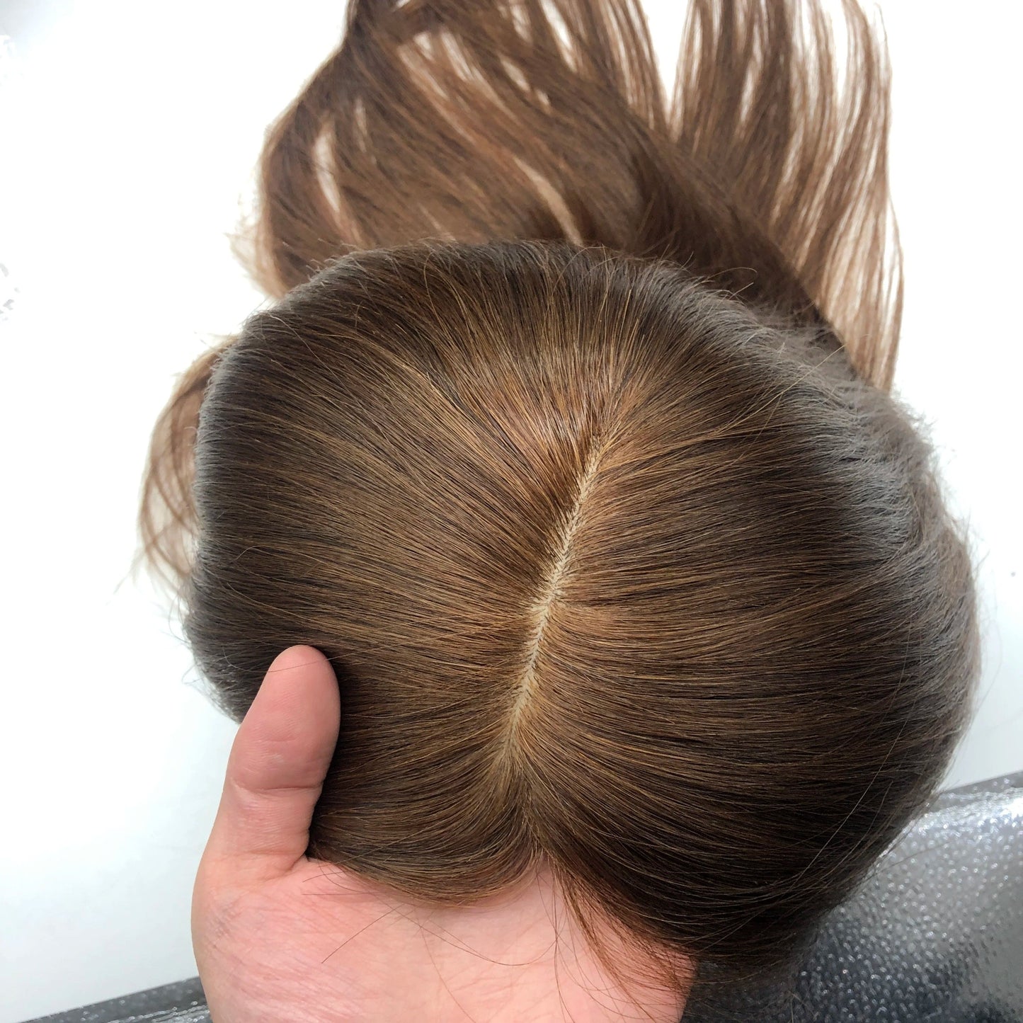 18inches / 1b / 13*15cm Fast Ship Silk Base Machine Weft Clip In Hair Extensions Human Hair Topper For Women