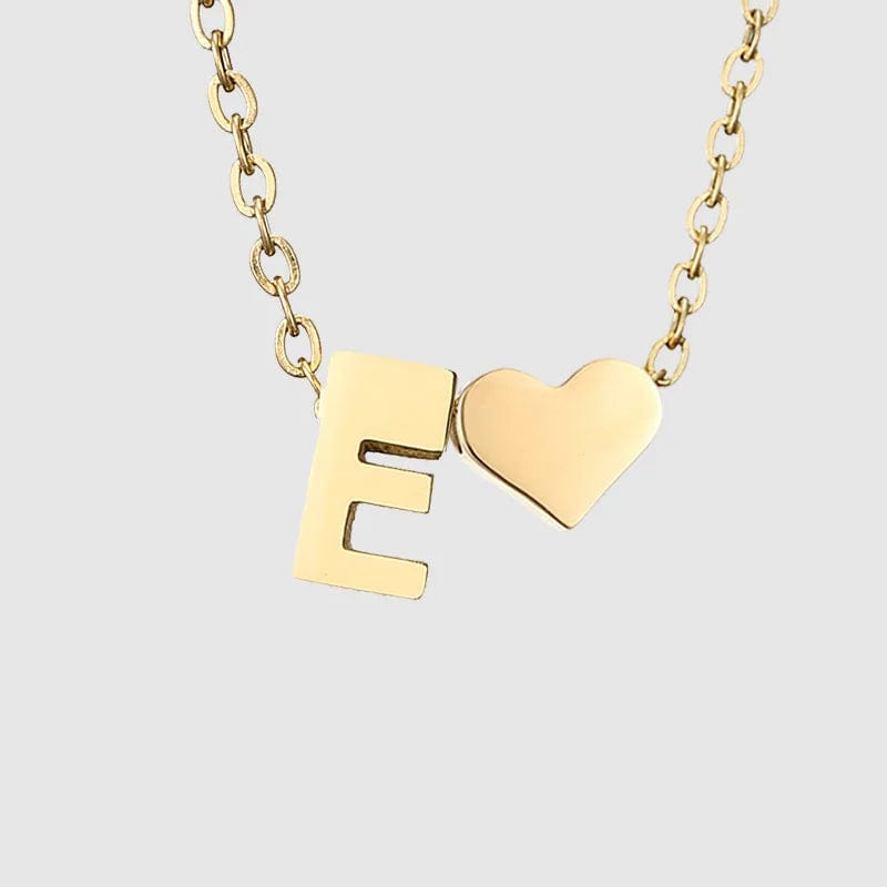 18inches / E LWD60276 Stainless 18K Gold Plated Heart Initial Pendant Necklace Custom Name Friendship Birthday Gift Personalized Necklaces