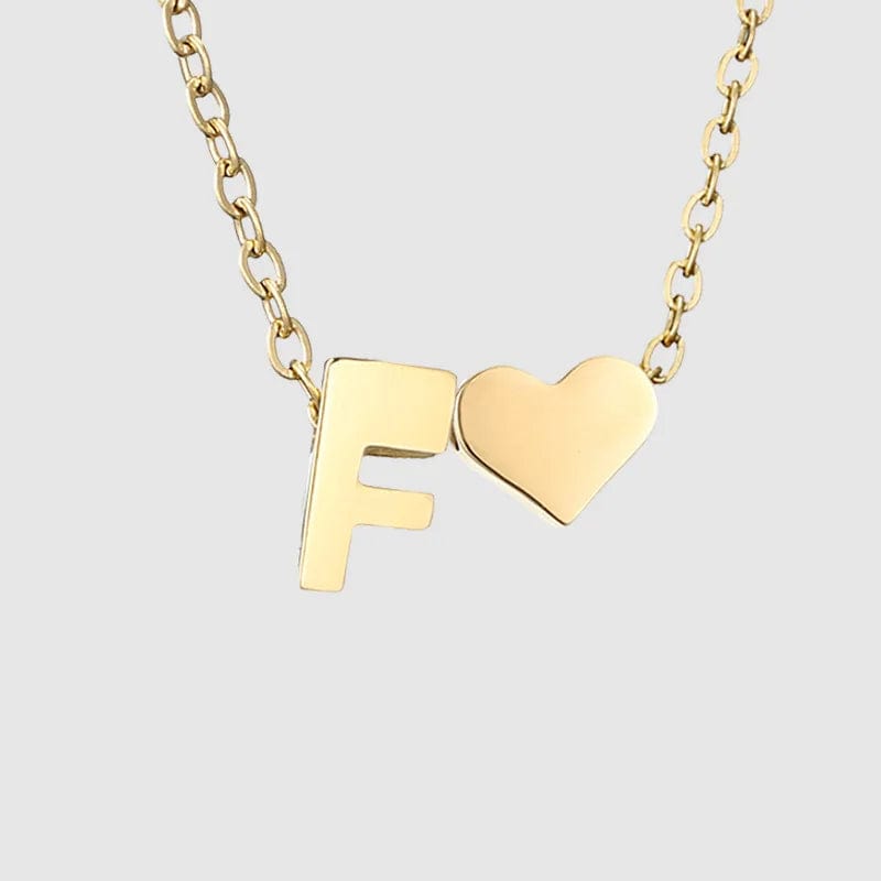 18inches / F LWD60276 Stainless 18K Gold Plated Heart Initial Pendant Necklace Custom Name Friendship Birthday Gift Personalized Necklaces