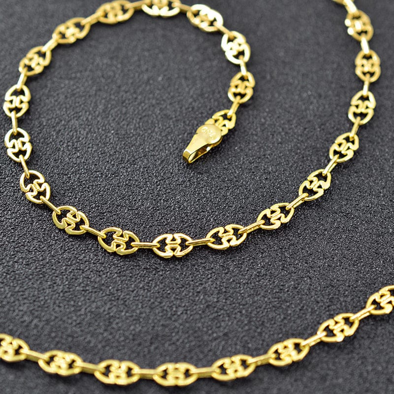 18inches / Gold Link Chain Necklace Dubai High Quality Geometric For Party Gift gold plated necklace