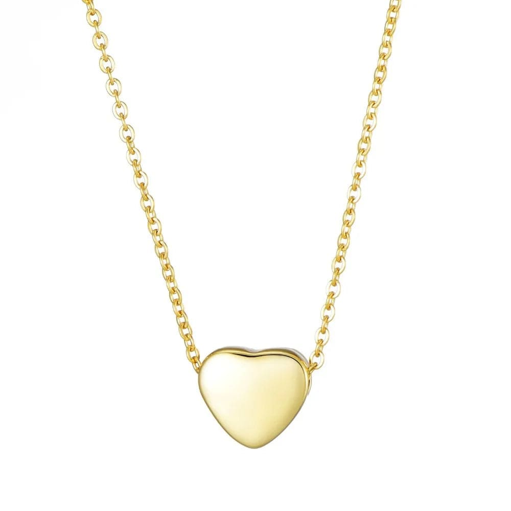 18inches / Gold LWD60275 Stainless Steel Heart Pendant Silver 18K Rose Gold Plated Birthday Gift for Girlfriend Mother Friendship Necklace