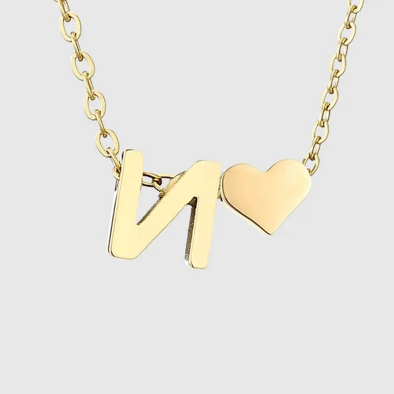 18inches / N LWD60276 Stainless 18K Gold Plated Heart Initial Pendant Necklace Custom Name Friendship Birthday Gift Personalized Necklaces