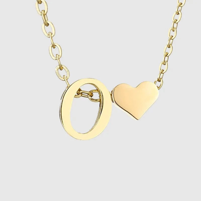18inches / O LWD60276 Stainless 18K Gold Plated Heart Initial Pendant Necklace Custom Name Friendship Birthday Gift Personalized Necklaces