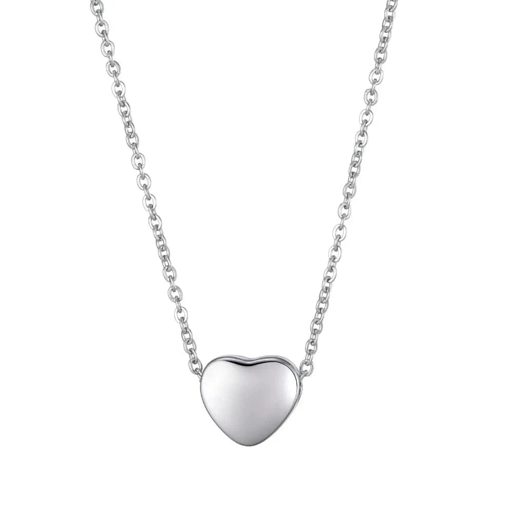 18inches / silver LWD60275 Stainless Steel Heart Pendant Silver 18K Rose Gold Plated Birthday Gift for Girlfriend Mother Friendship Necklace