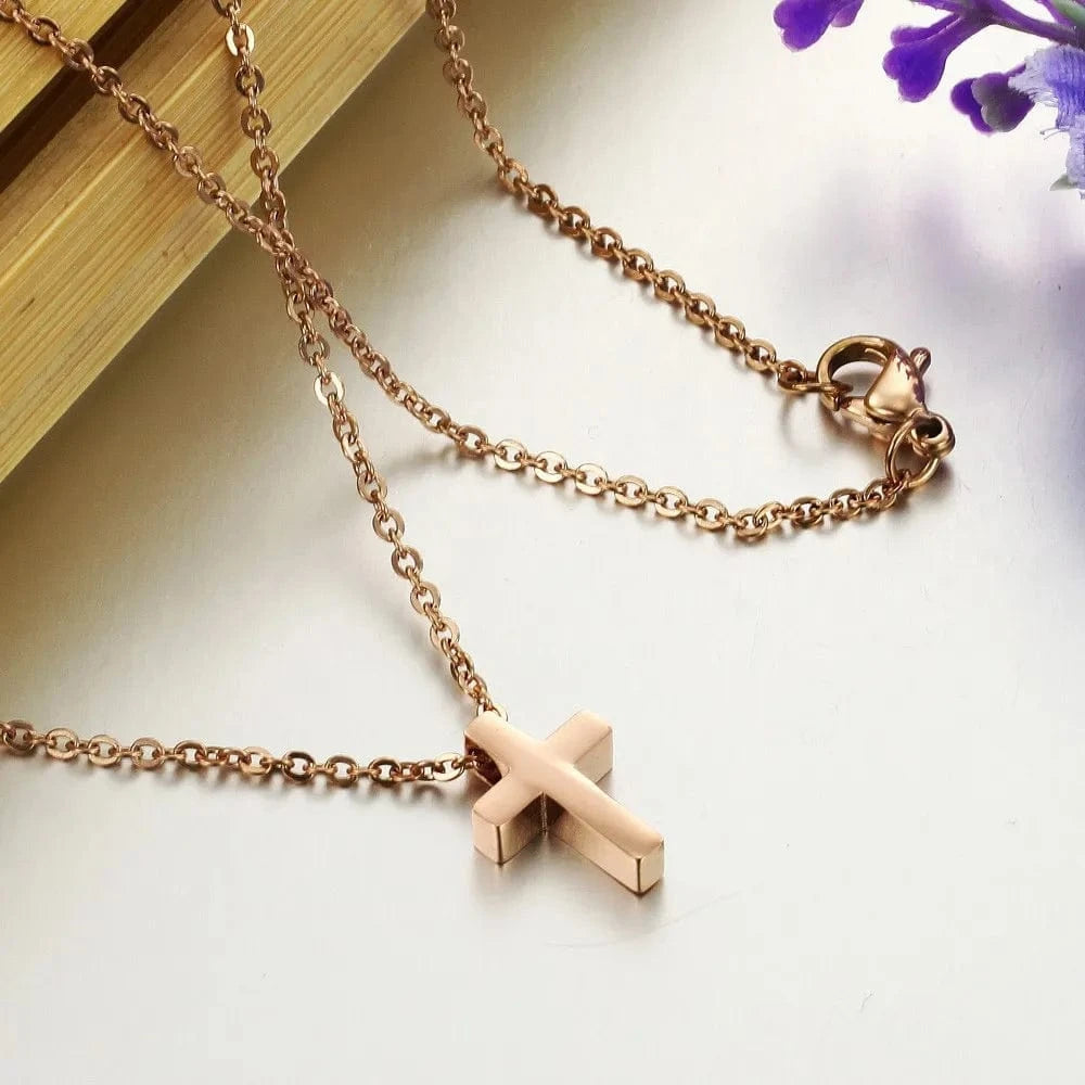 18inches / Y9061 LWD60271 Stainless Steel Christian Custom Bible Verse Cross Pendant Prayer Charm Necklace Faith Religious Jewelry for Women