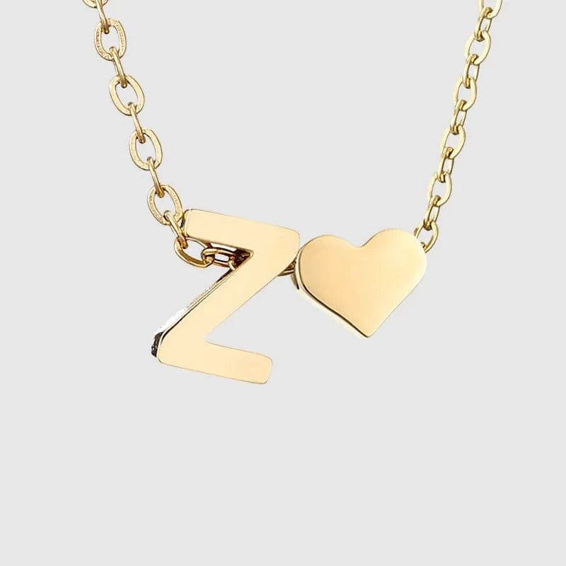 18inches / Z LWD60276 Stainless 18K Gold Plated Heart Initial Pendant Necklace Custom Name Friendship Birthday Gift Personalized Necklaces