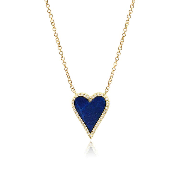 18k Gold / 45+5cm / LAPIS Slovehoony 925 Sterling Silver 18k Gold Plated Zirconia Stone Pave Enamel Pink Heart Pendant Necklace