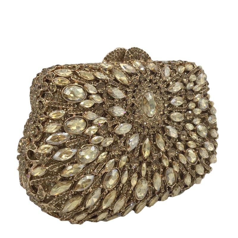 18X12X6CM / Gold Fashion Women Crystal Evening Purses and Handbags Luxury Rhinestone Wedding Handbags Minaudiere Bag Bolsas De Mujer