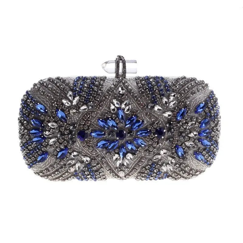 19X5X9CM / black India Style Bling Beaded Diamond Fashion Evening Bags Beaded Sequins Handmade Clutch Ladies Rhinestone Crystal Wedding Bags