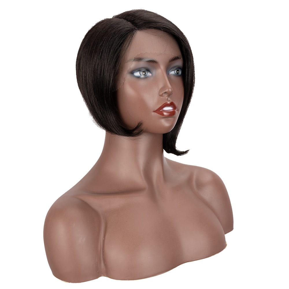 1B Hot Selling Human hair Bob Lace Front Wigs Natural Brazilian Remy Human Hair Wigs Pixie Cut Lace Part Wig For Women