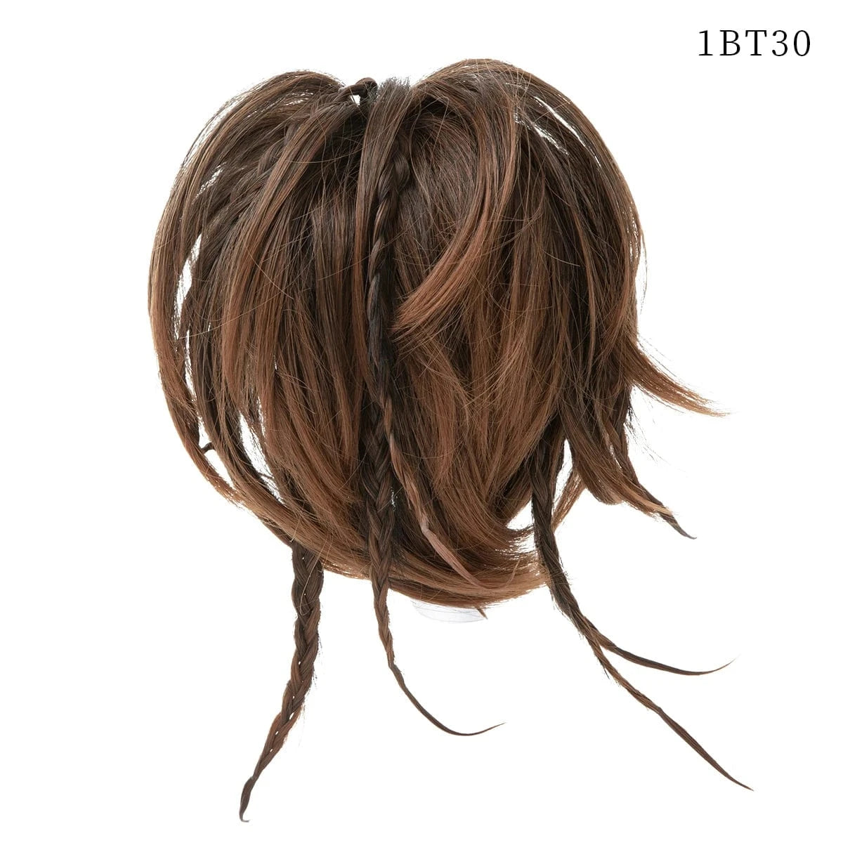 1BT30 Wholesale Fashion Curly Large Messy Padding Pieces Synthetic Bun Stick Hair Postiches Chignon  With Braids For White Women