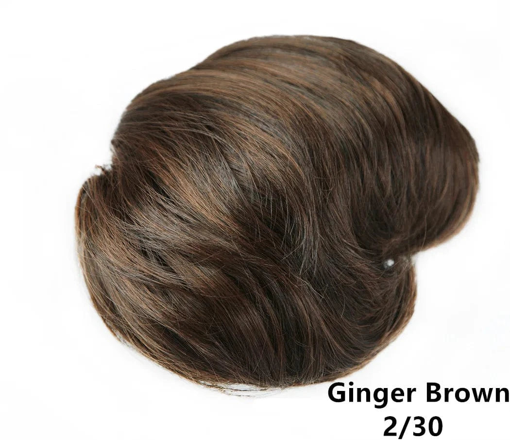 2/30 SARLA Synthetic Black Afro Kinky Hair Donut Bun Extension Bun Burger Postiches Drawstring Chignon Hairpieces Large Hair Puff Bun