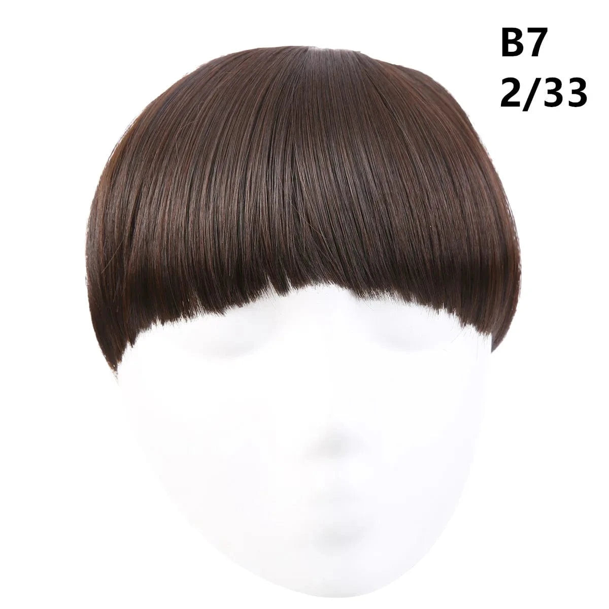 2/33 SARLA 8'' high quality synthetic fiber Natural Looking One Piece Straight Short  Hair Bangs For  Women