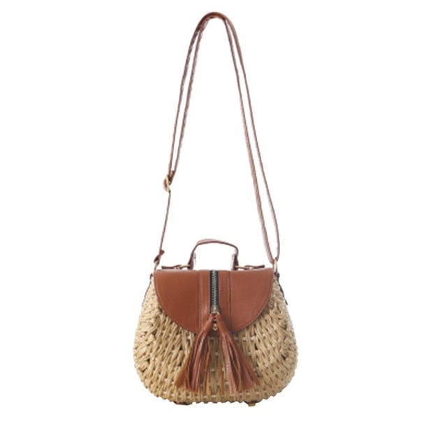 #2 Famous Designer Ladies Woven Knitting Messenger Crossbody Bags Summer Bohemian Tassel Straw Beach Shoulder Bag