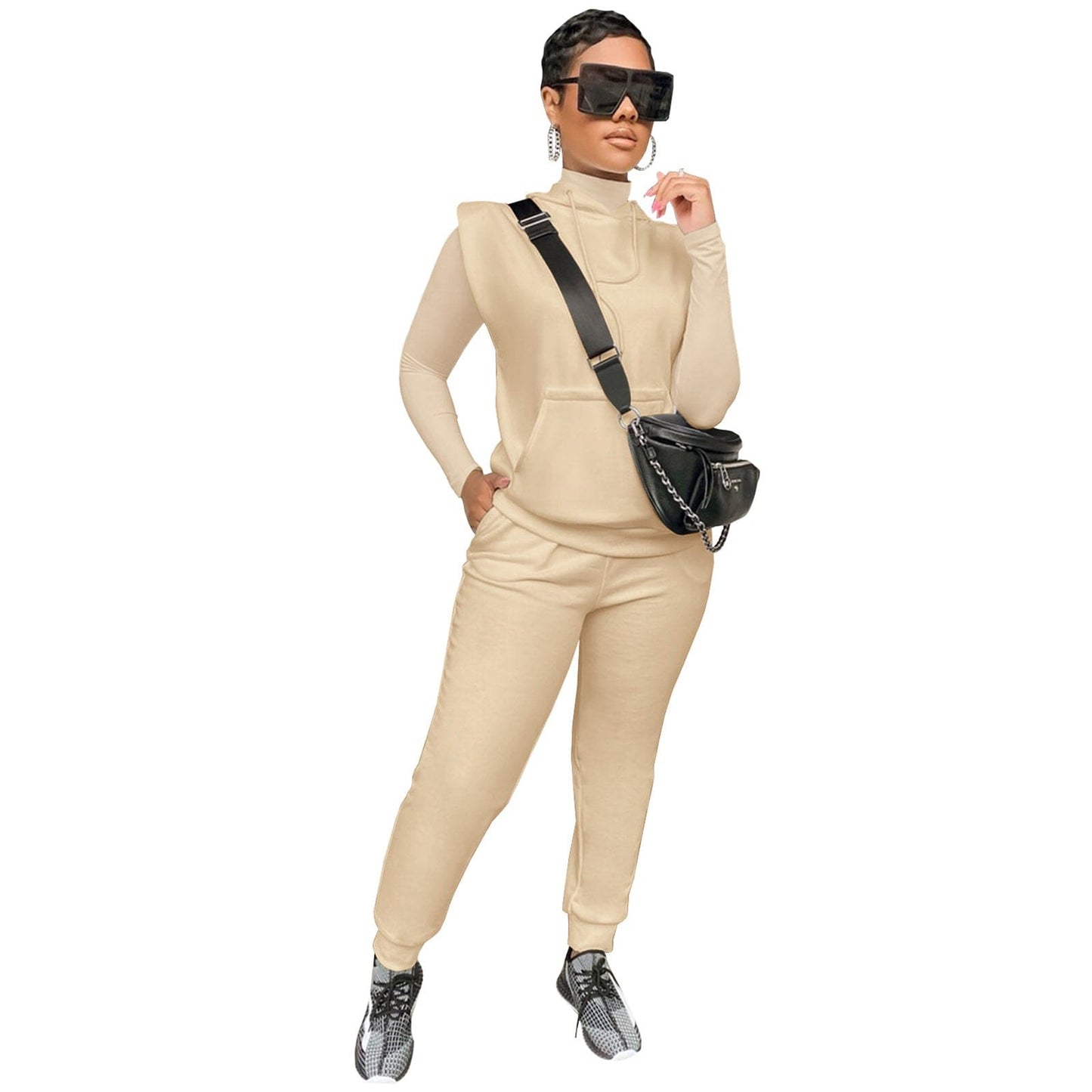 2 XL / Beige Free Shipping Women's Trousers Fall Winter Fashion Women Clothes Plus Size Solid Color Custom Sweat Pants For Women