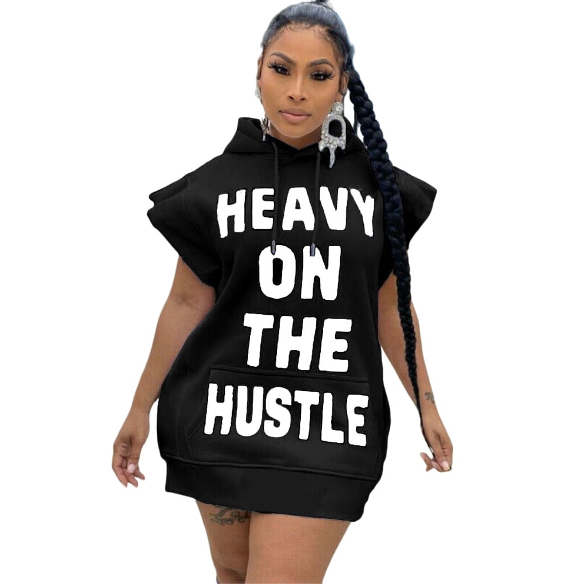 2 XL / black 2023 New fashion Women's Summer Hooded Dress New One Piece Casual Fashion Letter Print Short Sleeve Hoodie Dress for women