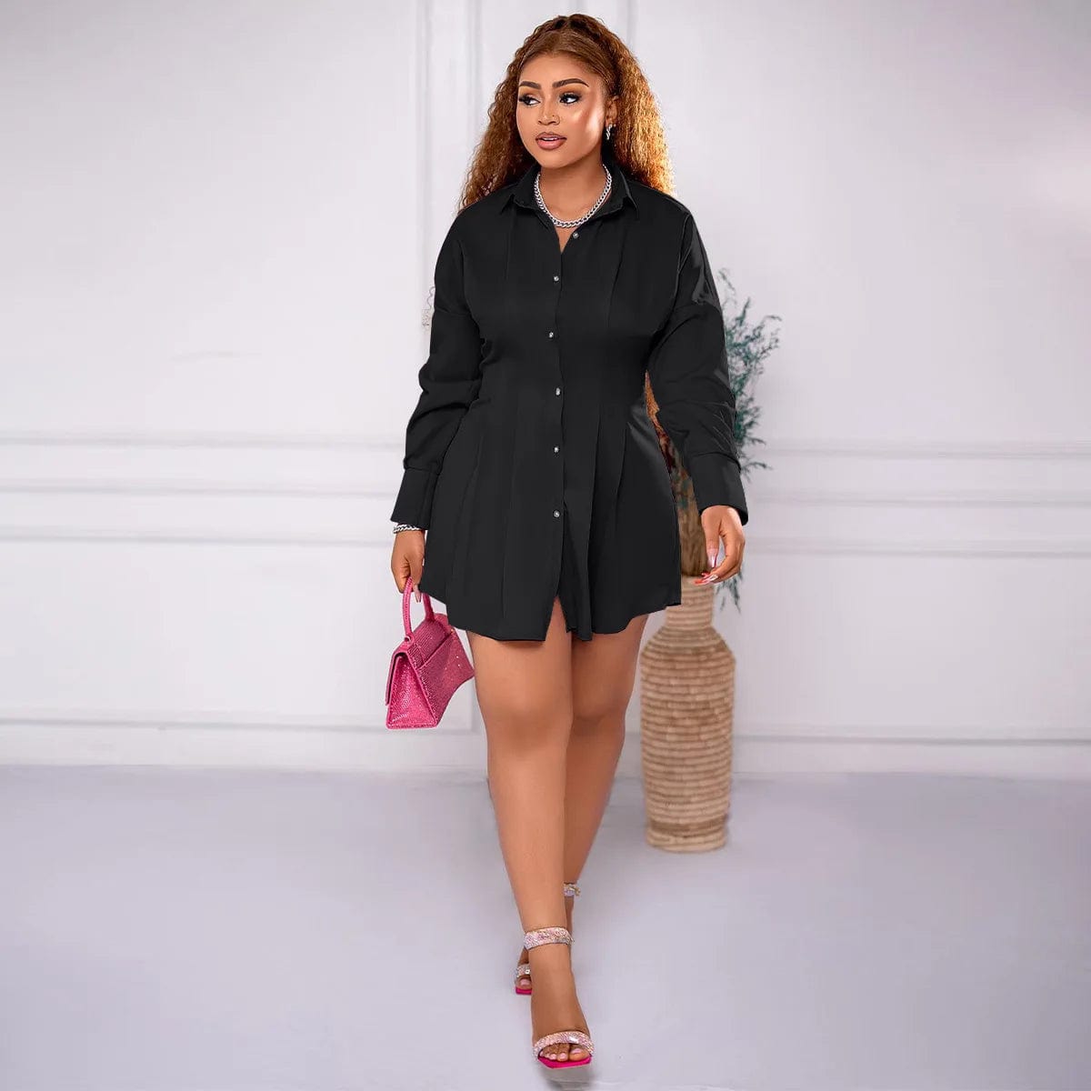 2 XL / Black Fall 2023 New Sexy Women Dresses Casual Lantern Sleeve Tunic Waist Long Sleeved Above Knee Mini Modest Tshirt Dress