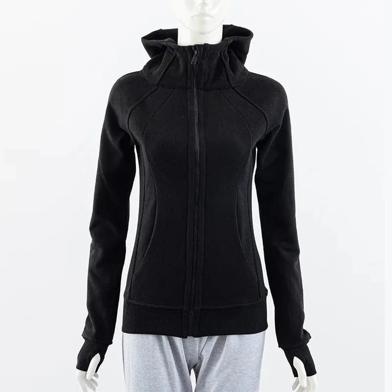 2 XL / Black Sweat Manufacture jumpers Gym Custom logo Workout women raglan seam sleeve Slim Fully Zip Up hoodies