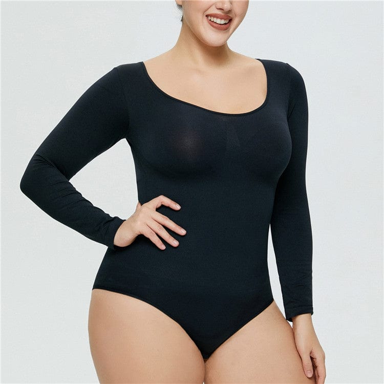2 XL / black Women Seamless Shapewear Bodysuit Waist Trainer Body Shaper Butt Lifter Shapewear Underwear Slimming Long Sleeve Bodyshapers