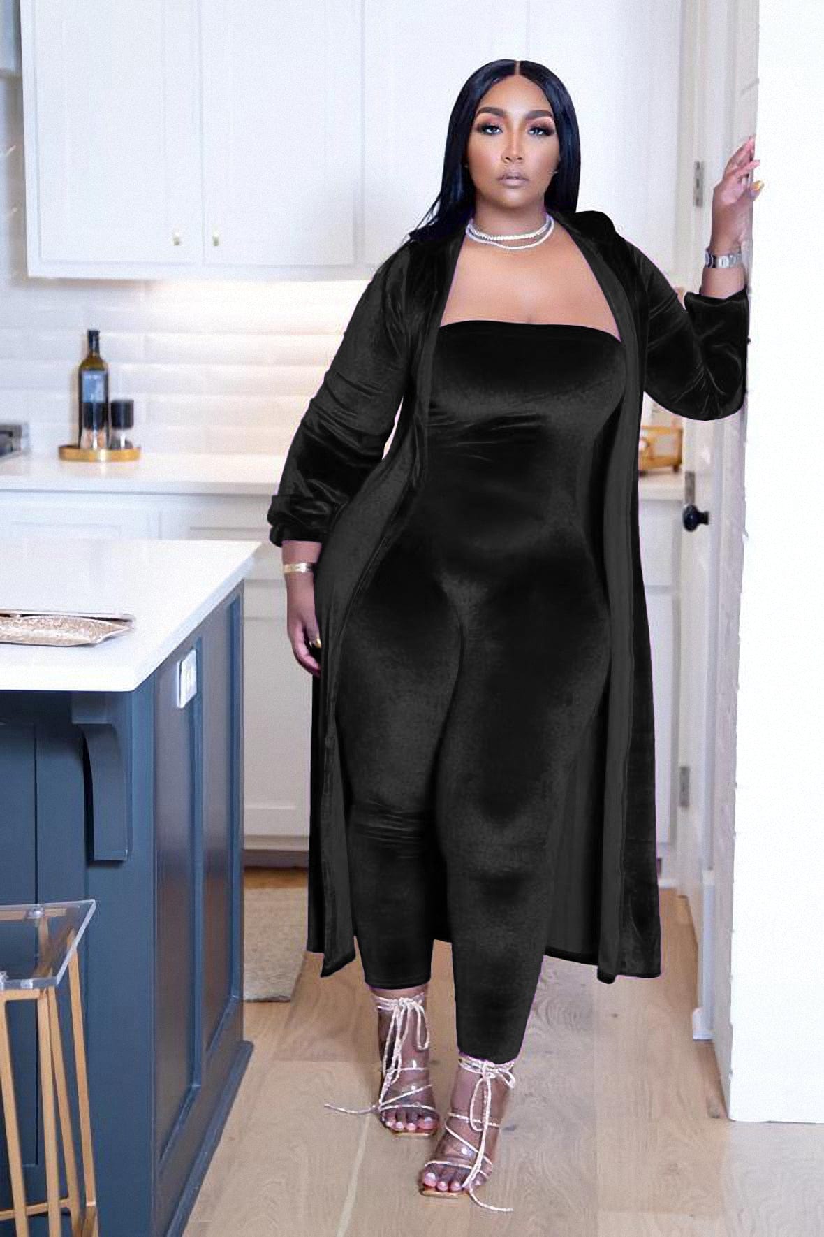 2 XL / Blue 2022 New African Off Shoulder Elastic Jumpsuit Kaftan Cardigan Women Velvet 2 Pieces Set