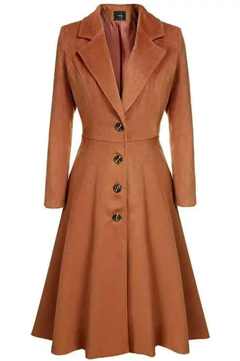 2 XL / Brown Autumn and Winter New Women's Woolen coat Long sleeve Fashion Casual windbreaker Woolen coat For women