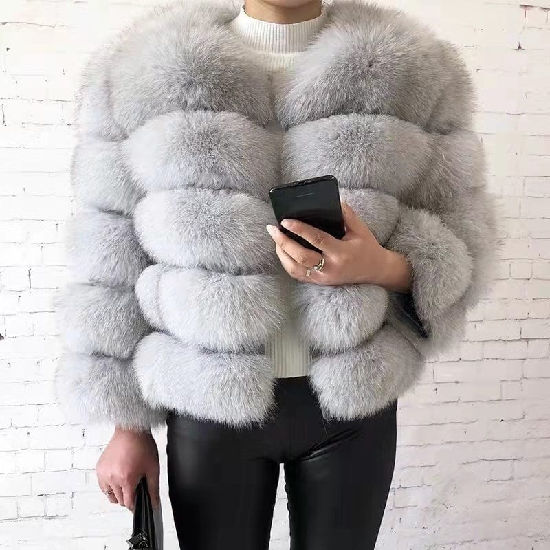 2 XL / color14 Fashion Winter Warm  Coat Real Fox Fur Jacket Women Natural Fur coat women