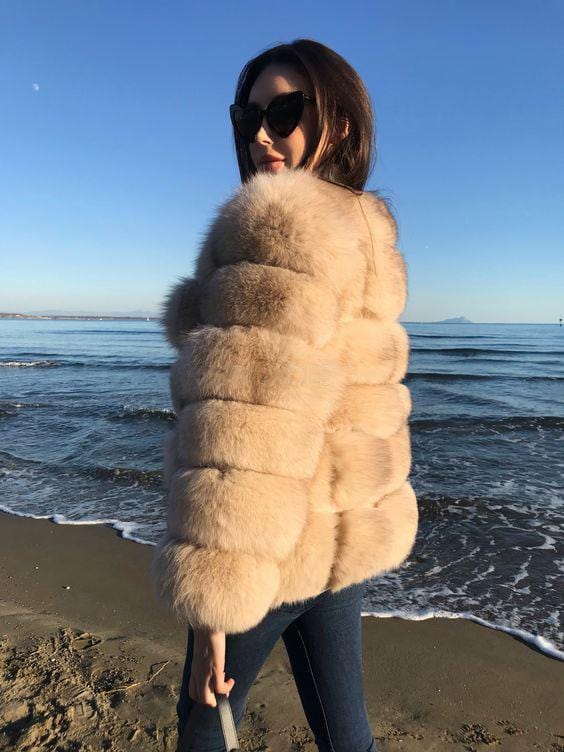 2 XL / color24 Fashion Winter Warm Long Coat Real Fox Fur Jacket Women Natural Fur Outerwear New Arrival