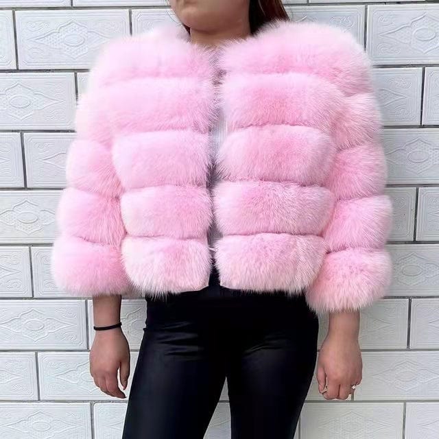 2 XL / color25 Fashion Winter Warm  Coat Real Fox Fur Jacket Women Natural Fur coat women