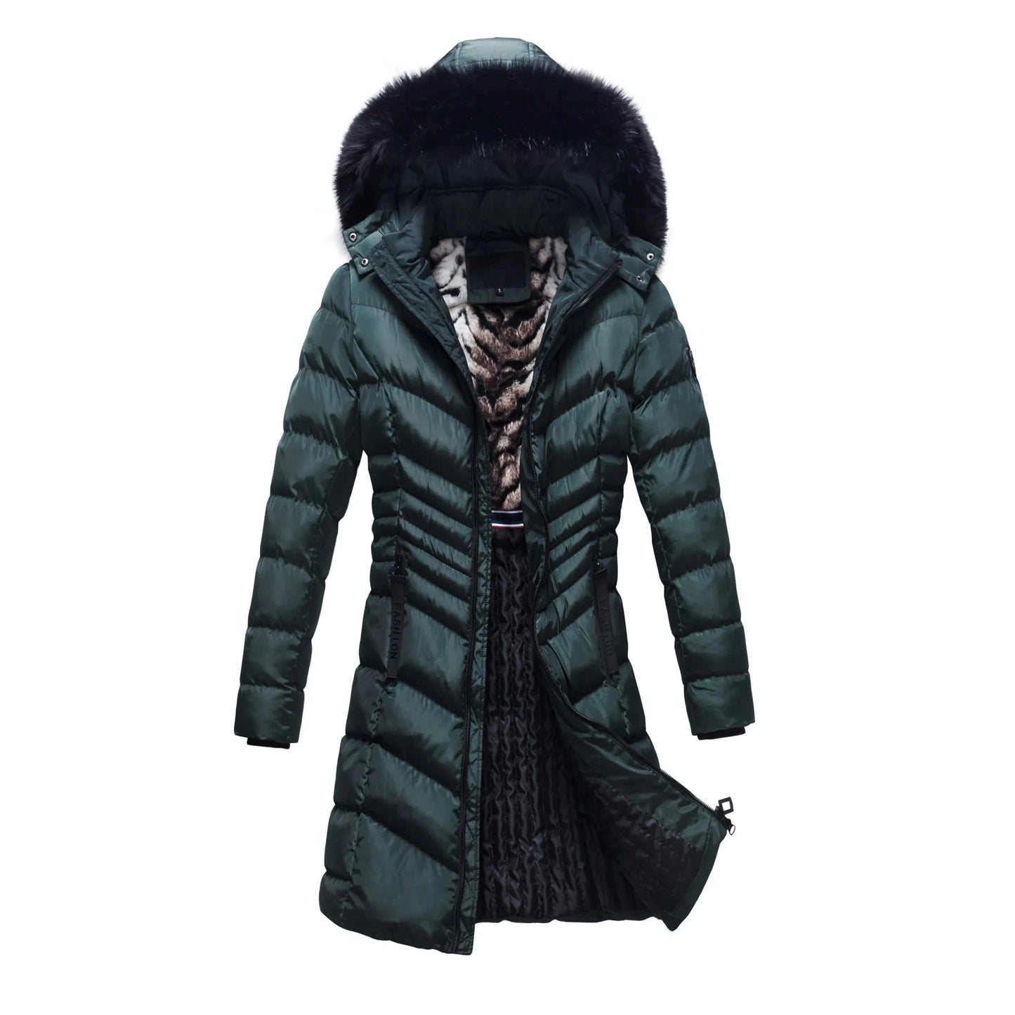 2 XL / dark green High Quality Beautiful  Softshell Custom Simple Women Winter Down Jacket Ready To Shop